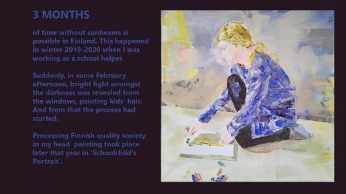 Juha Kettunen's painting Schoolchild's Portrait from year 2020.